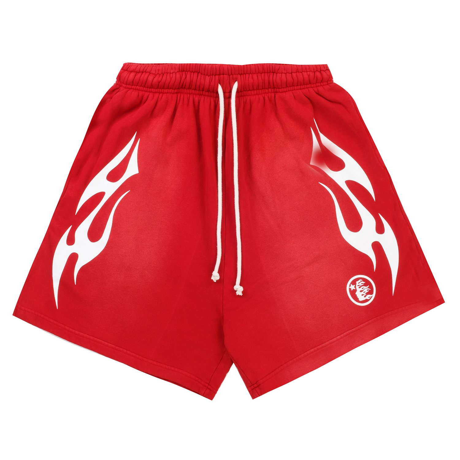 Hellstar Flame Shorts Red White – PIECES