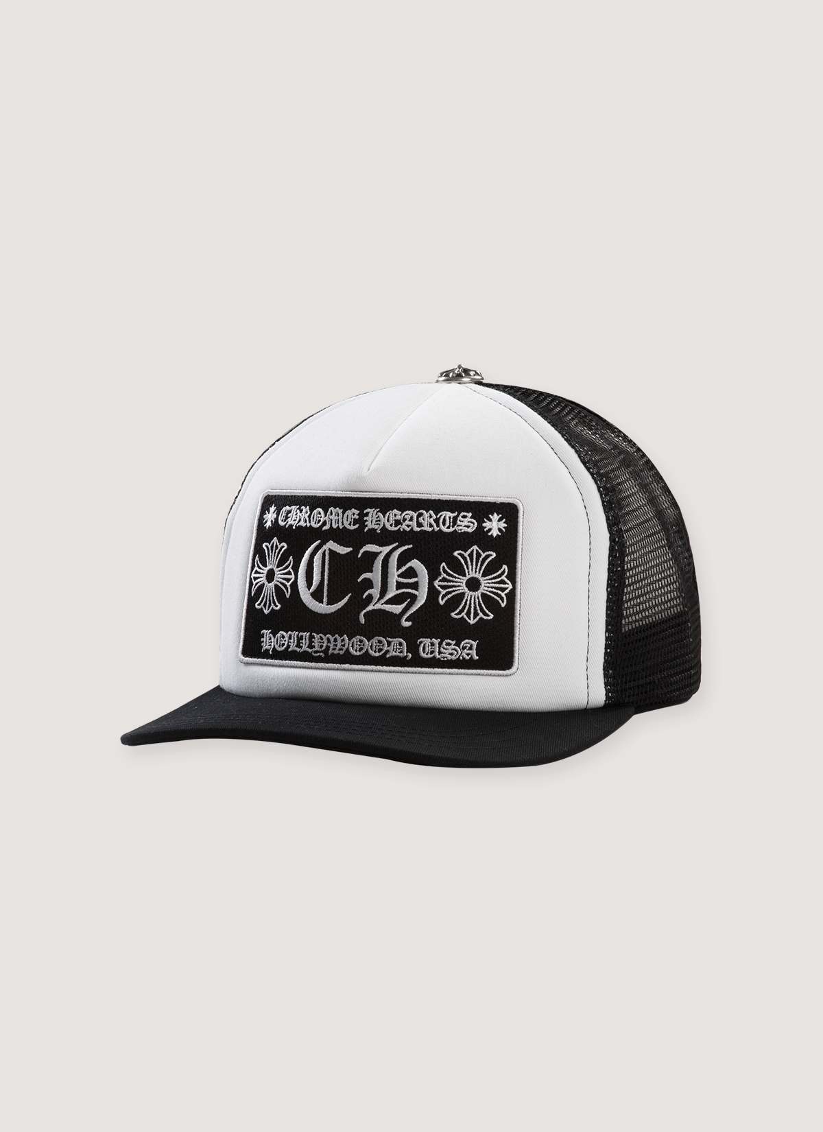Chrome Hearts Hollywood Trucker Hat White Black – PIECES