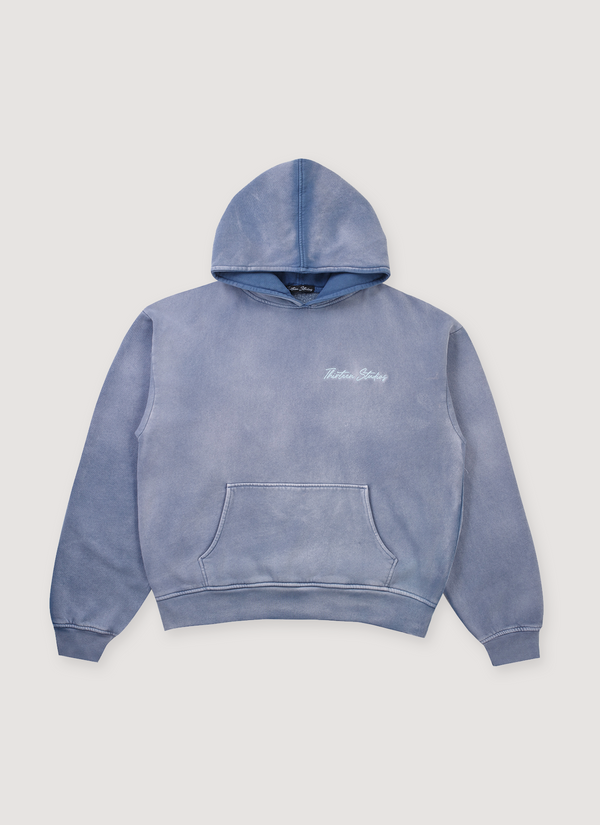 Thirteen Studios Logo Sweatshirt Faded Baby Blue Logo Sweatshirt Faded Baby Blue - Authenticated Sweatshirts | Pieces Los Angeles