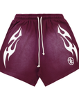 Hellstar Flame Shorts Burgundy White