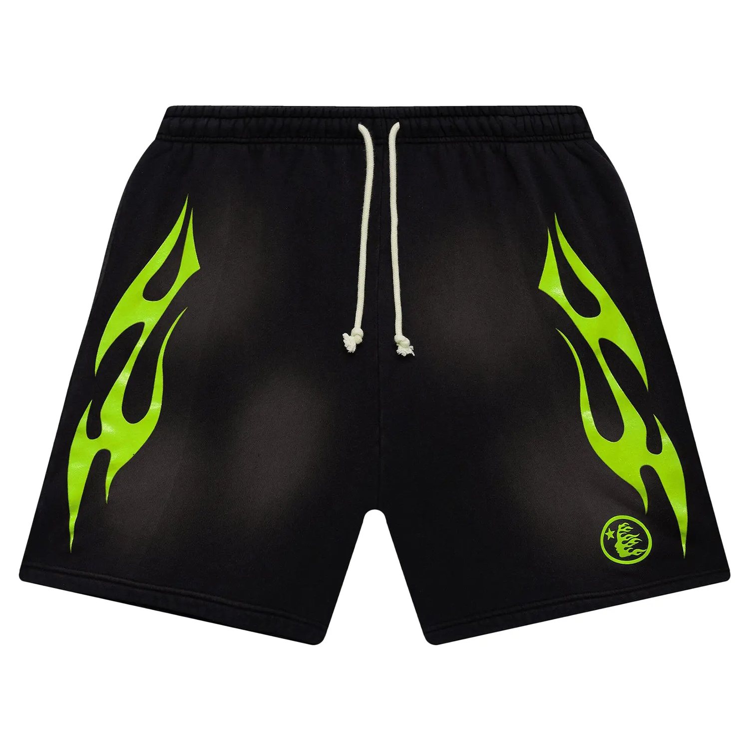 Hellstar Flame Shorts Black Green – PIECES