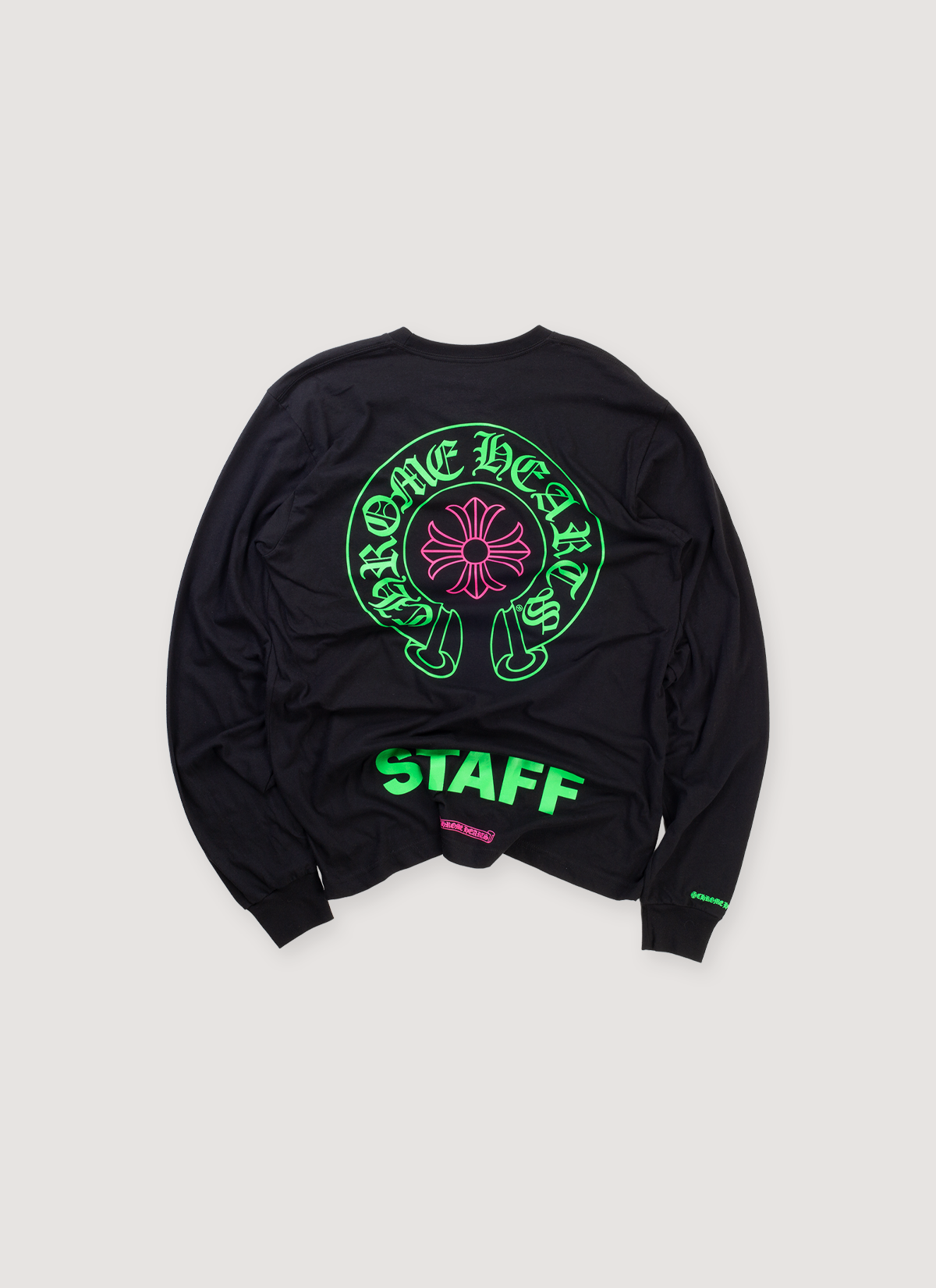 Chrome Hearts Horseshoe Miami Staff Longsleeve Black Green Pink Chrome Hearts Horseshoe Miami Staff Longsleeve Black Green Pink