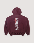 Pieces Inhumane Half Zip Sweatshirt Vintage Maroon