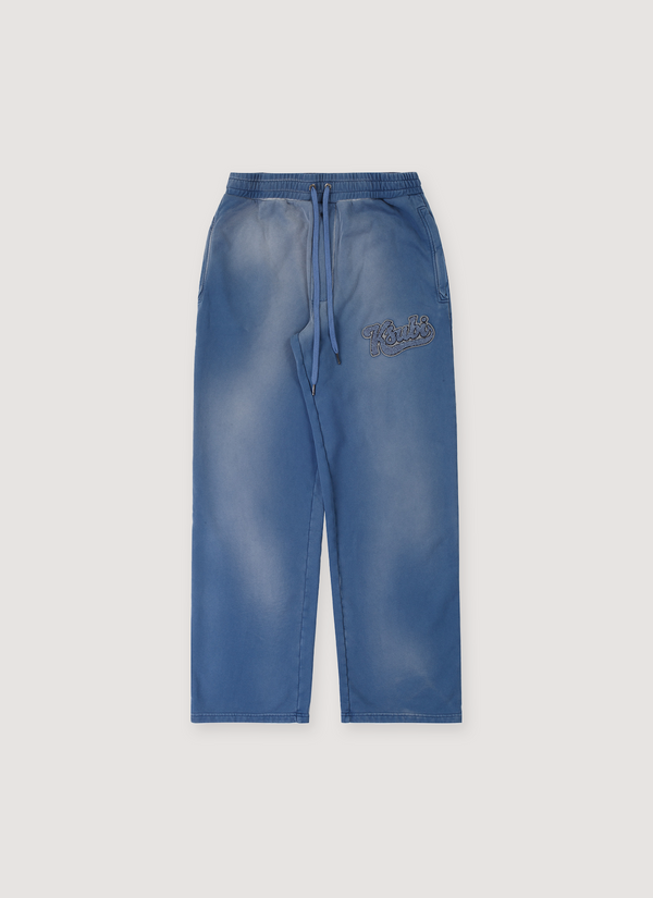 Ksubi Ace Synthesis Ink Fake Trak Pants Dark Blue sweatpants faded front view Ace Synthesis Ink Fake Trak Pants Dark Blue - Authenticated Sweatpants | Pieces Los Angeles