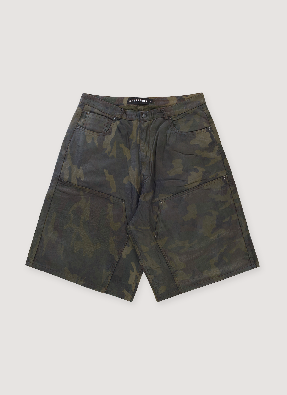 GV Gallery Barrack Leather Shorts Camo – PIECES