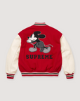 Supreme x Number (N)ine Mickey Mouse Varsity Jacket Red