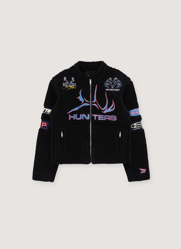 Sp5der Worldwide Sherpa Hunter Moto Jacket Black Sherpa Hunter Moto Jacket Black - Authenticated Jackets | Pieces Los Angeles
