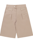 Neaux Doubt Western Arc Pleated Shorts Tan