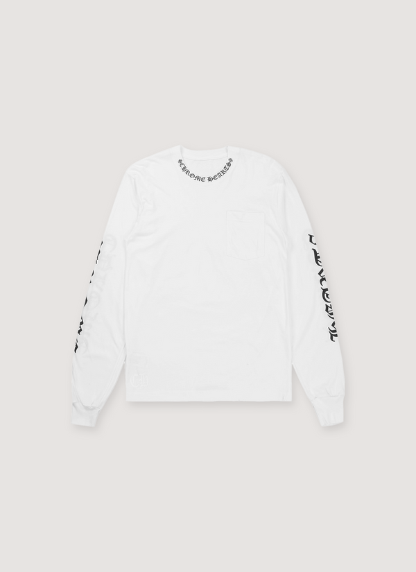 Chrome Hearts Neck Logo Longsleeve White Black Neck Logo Longsleeve White Black - Authenticated Longsleeves | Pieces Los Angeles