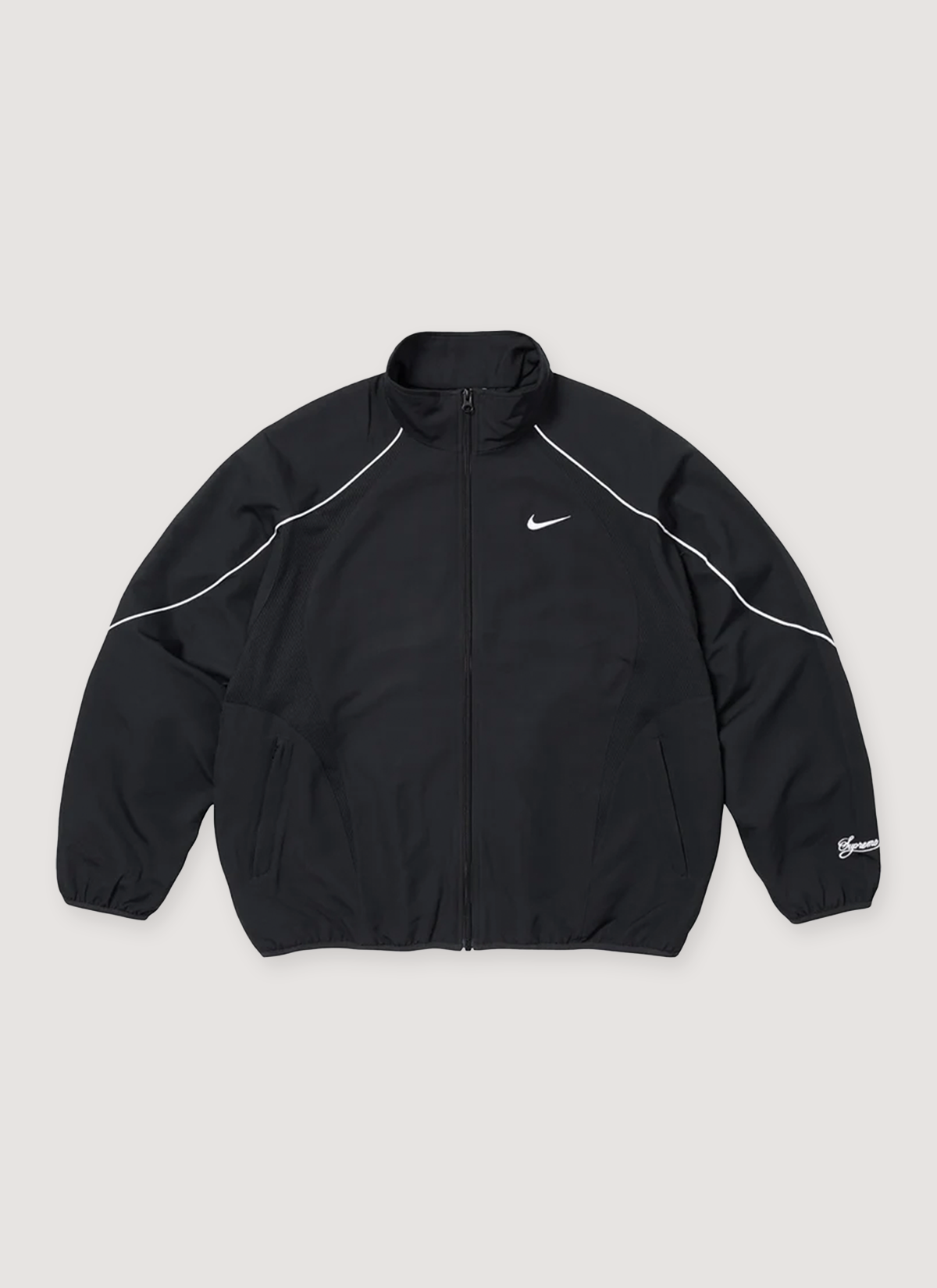 Supreme Nike Track Jacket Black – PIECES Supreme Nike Track Jacket Black – PIECES