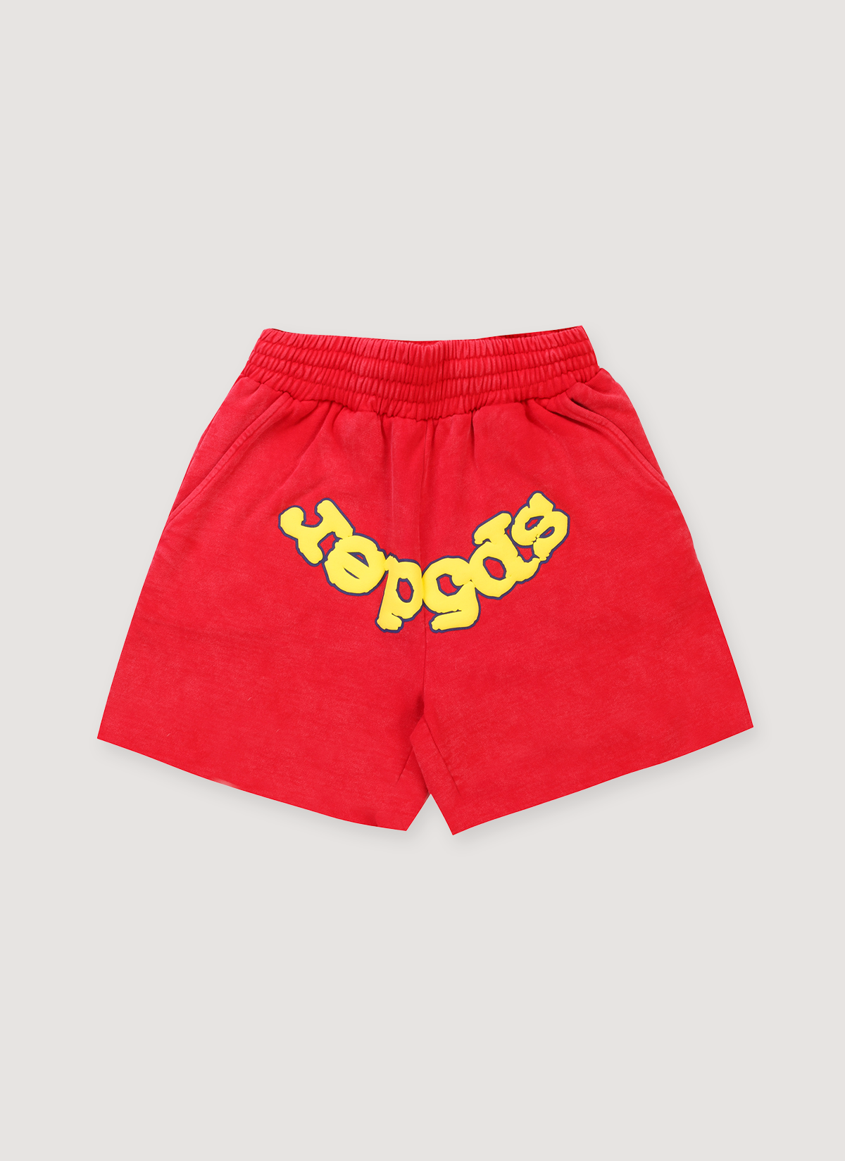 Sp5der Worldwide OG Logo Sweatshorts Red Yellow
