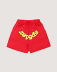 Sp5der Worldwide OG Logo Sweatshorts Red Yellow