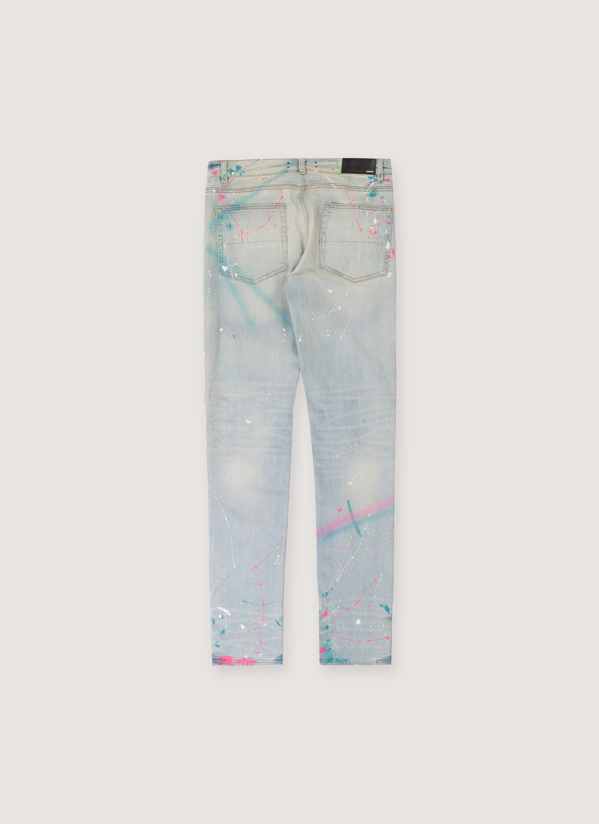 Amiri Skiny Fit Paint Splatter Jeans Light Indigo – PIECES