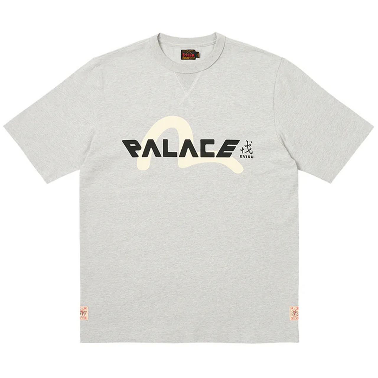 Palace x Evisu Logo Tee Grey Marl