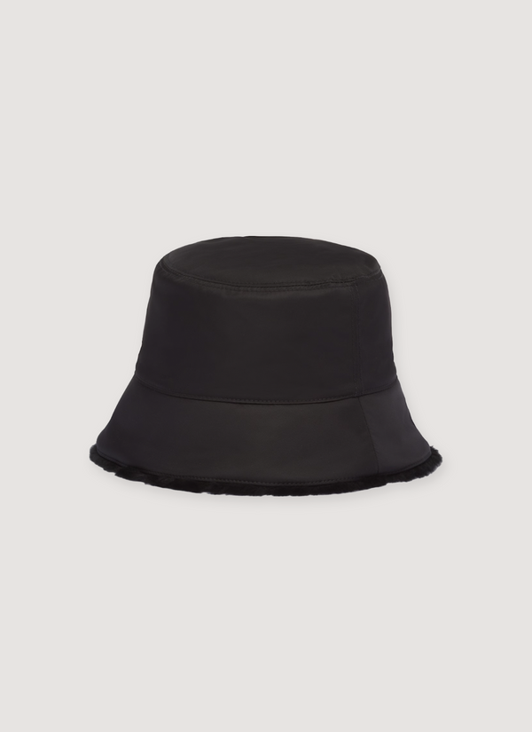 Prada Re-Nylon Fur Lined Bucket Hat Black alternate view - Shop at Pieces Los Angeles