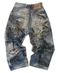 Acne Studios Wide-leg Printed Jeans Indigo (Pre-Owned)