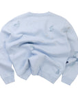 Givenchy Distressed Logo Sweater Light Blue (Pre-Owned)