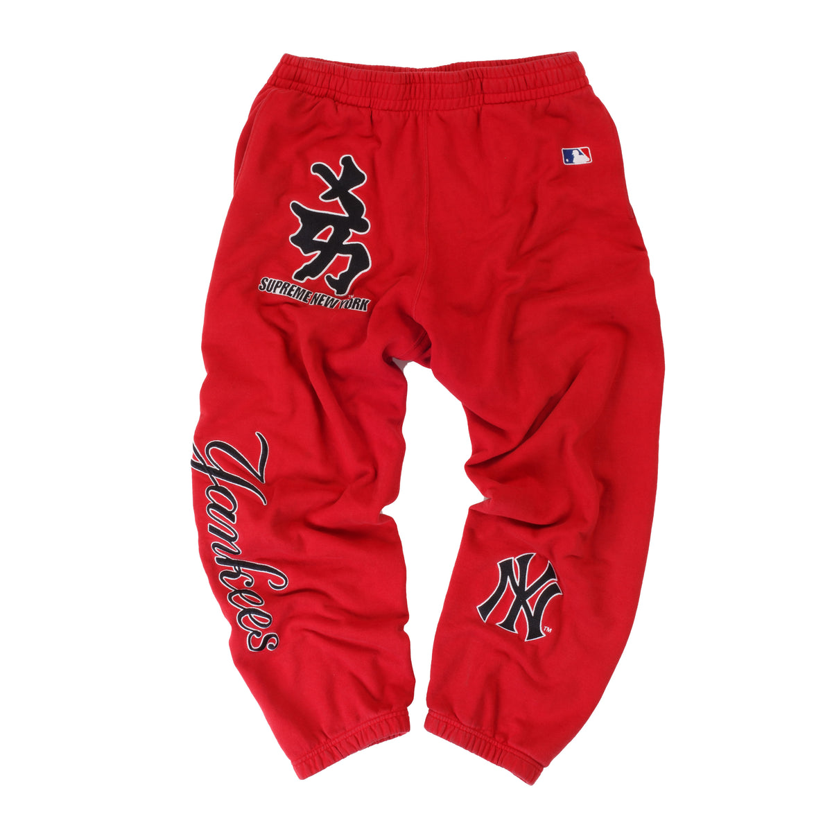 Supreme New York Yankees Kanji Sweatpants Red (Pre-Owned