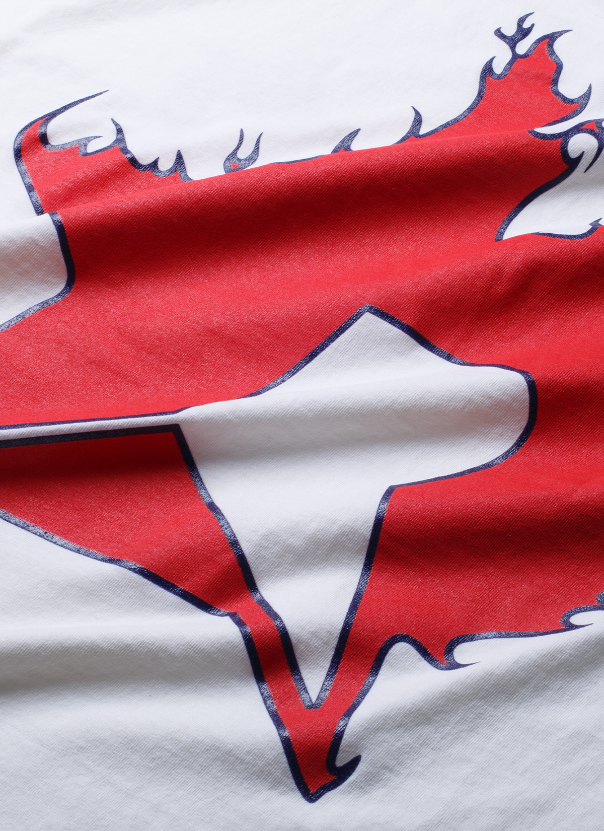 Pieces P Star Flame Tee Off White Scarlet