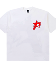 Pieces P Star Flame Tee Off White Scarlet