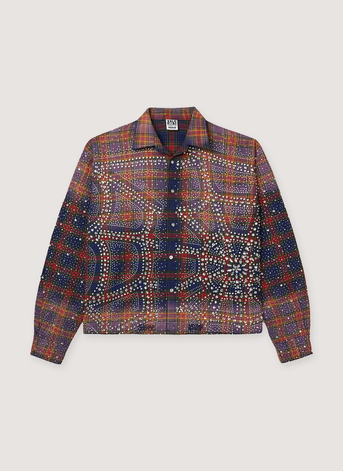Chemise à Carreaux Vale Forever Purple Avec Strass - Flanelle - Taille M - Neuf Avec étiquettes