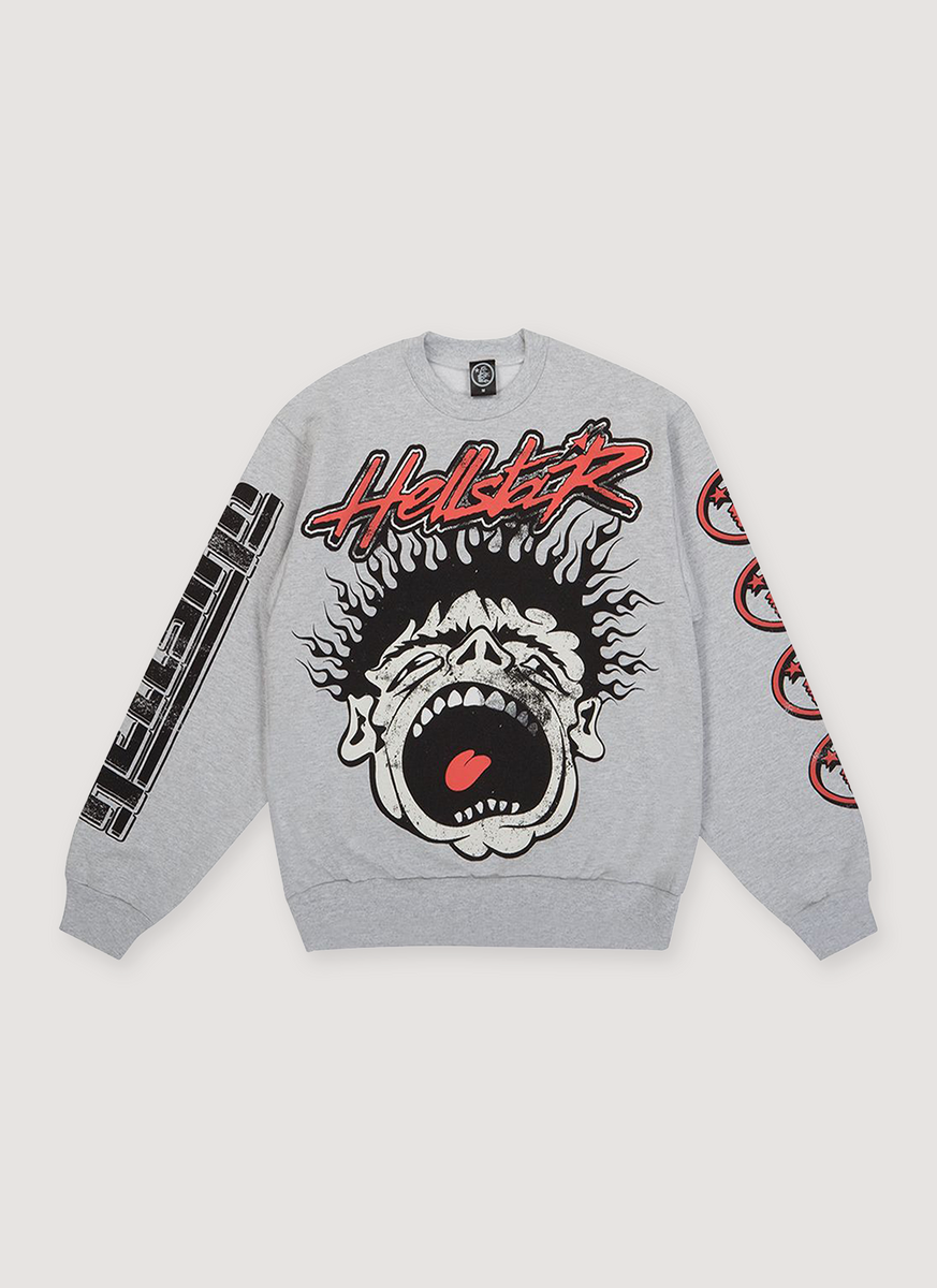 Hellstar Records Crewneck Grey – PIECES