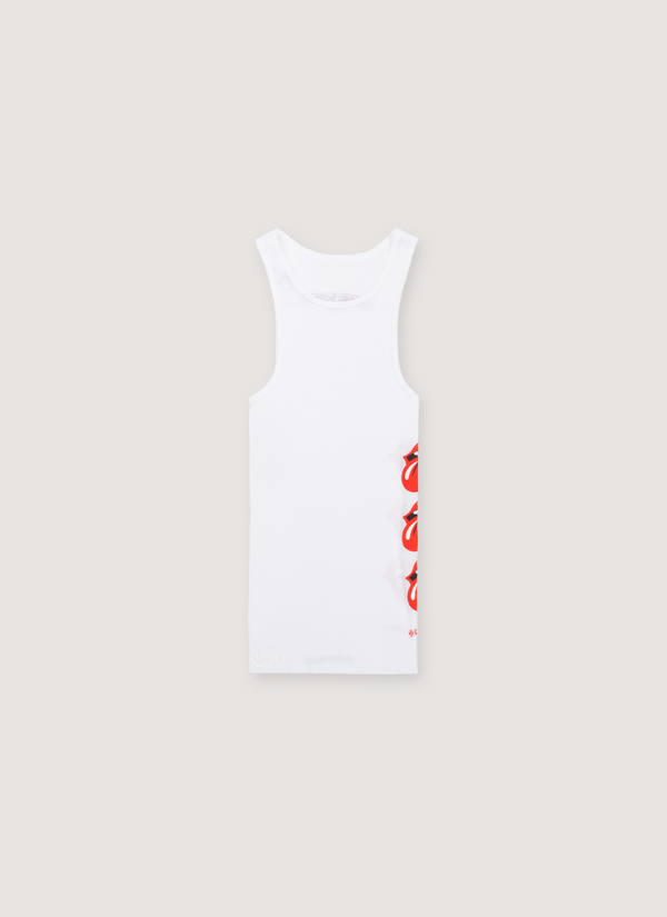Chrome Hearts Rolling Stoned Ribbed Tank White Rolling Stoned Ribbed Tank White - Authenticated Sleeveless | Pieces Los Angeles