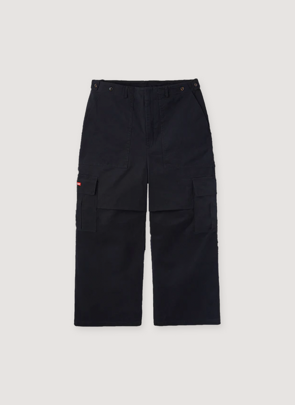 GV Gallery Samurai Cargos Pants Black with big pockets, front view Samurai Cargos Pants Black - Authenticated Trousers | Pieces Los Angeles