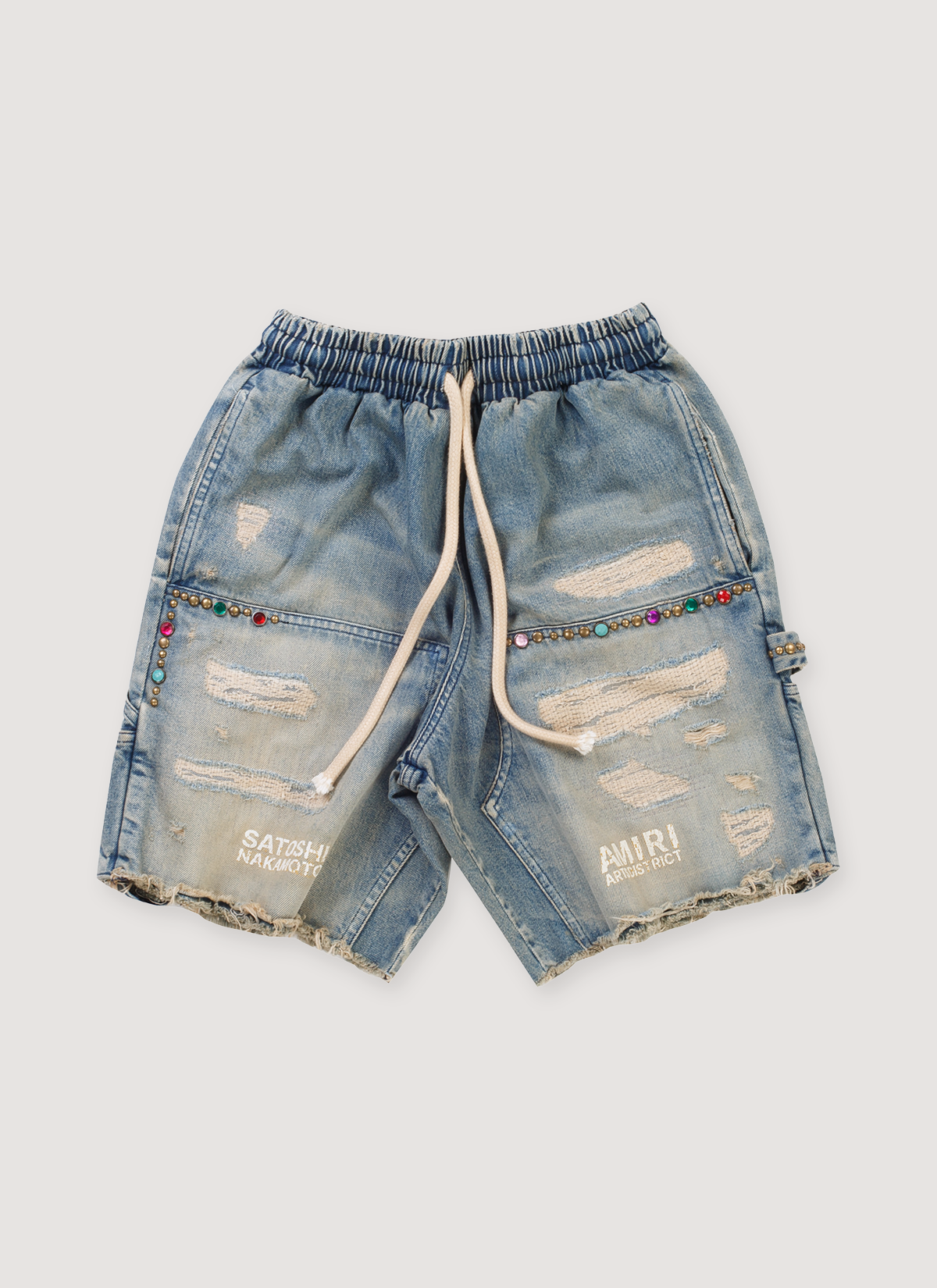 SATOSHINAKAMOTO DENIM MOTO SHORT サトシナカモト Buy Satoshi Nakamoto Denim Moto Shorts 'Black Denim' - SS25SHT003