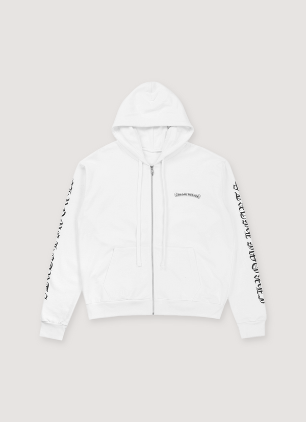 Chrome Hearts Scroll Zip Up Sweatshirt White Scroll Zip Up Sweatshirt White - Authenticated Sweatshirts | Pieces Los Angeles