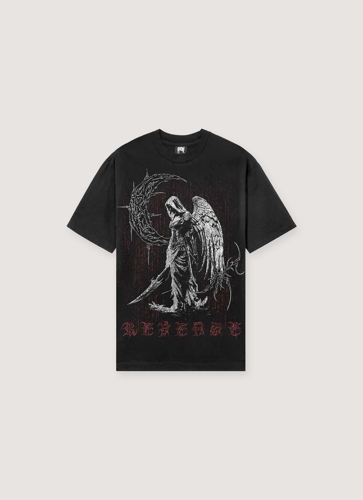 Revenge Scythe Tee Black Red | PIECES Los Angeles