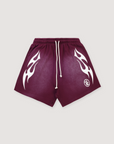 Hellstar Flame Shorts Burgundy White
