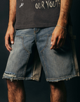 Pieces Harvey Split Carpenter Short Washed Indigo