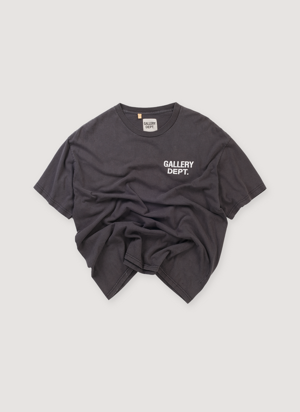 Gallery Dept. Souvenir Tee Shirt Brown (Pre-Owned), boxy with black printed logos, front view Souvenir Tee Brown (Pre-Owned) - Authenticated T-shirts | Pieces Los Angeles