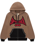 Sp5der Worldwide T&F Zip Sweatshirt Brown