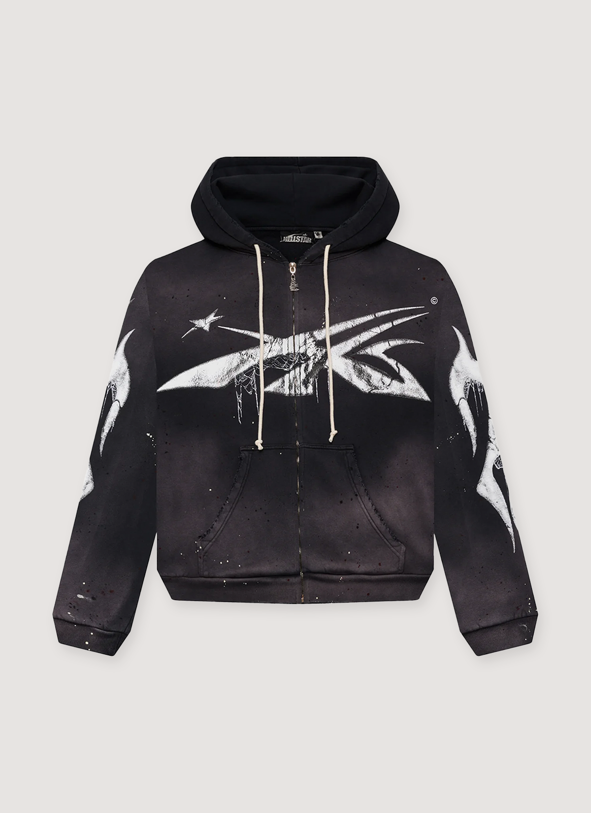 Hellstar Spiderweb Sport Logo Zip Up Sweatshirt Vintage Black – PIECES