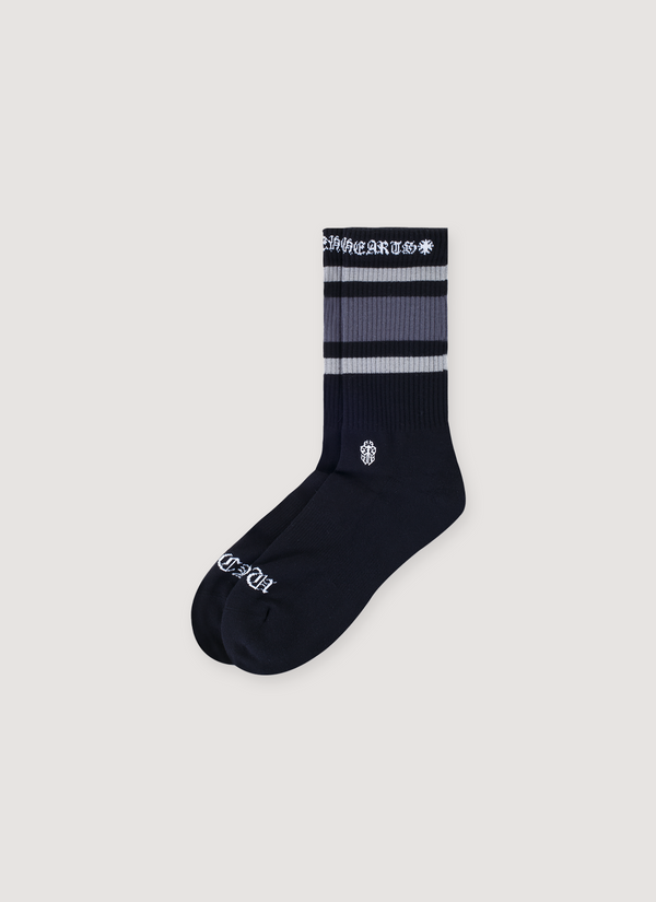 Chrome Hearts Sport Sock Black Socks, Jacquard knit, embroidered dagger design, white details, grey stripe Sport Sock Black - Authenticated Socks | Pieces Los Angeles