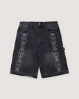 Boredom Kills Studded Jorts Washed Black