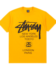 Stussy World Tour Tee Gold
