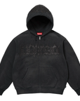 Supreme Leather Appliqué Zip Up Sweatshirt