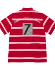 Supreme Cursive Polo Red Stripe