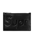 Supreme Leather Zip Card Holder Black