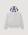Pieces TKYPD Plaid Hooded Zip Up Sweatshirt Heather Grey