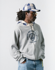 Pieces TKYPD Plaid Hooded Zip Up Sweatshirt Heather Grey