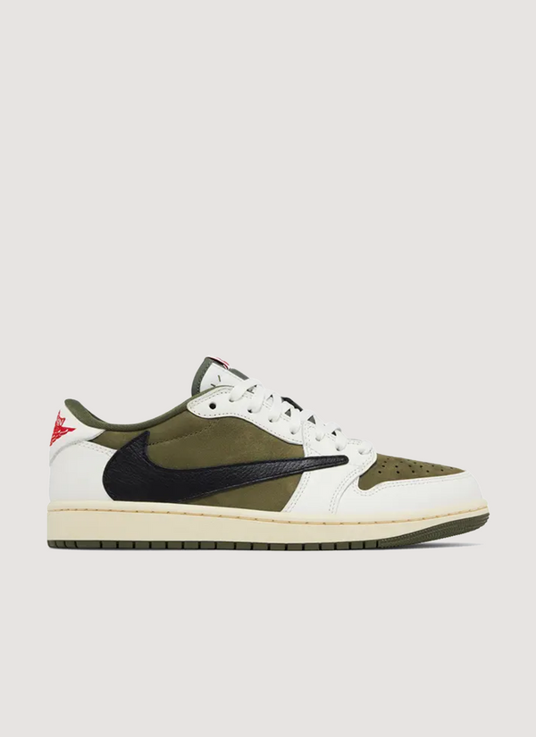 Jordan Travis Scott Retro 1 Low OG SP Medium Olive Travis Scott Retro 1 Low OG SP Medium Olive - Authenticated Sneakers | Pieces Los Angeles