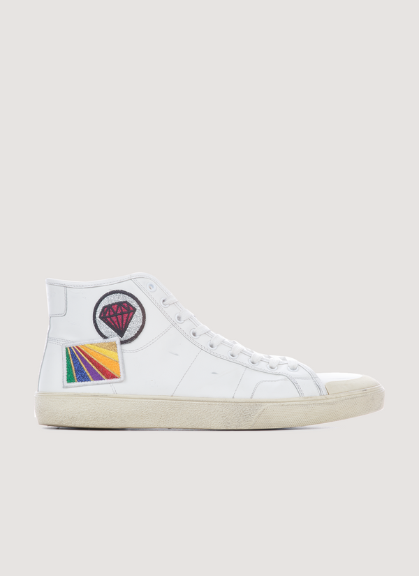 Saint Laurent SL37 Patch High Top Sneaker White (Pre-Owned) SL37 Patch High Top Sneaker White (Pre-Owned) - Authenticated Sneakers | Pieces Los Angeles