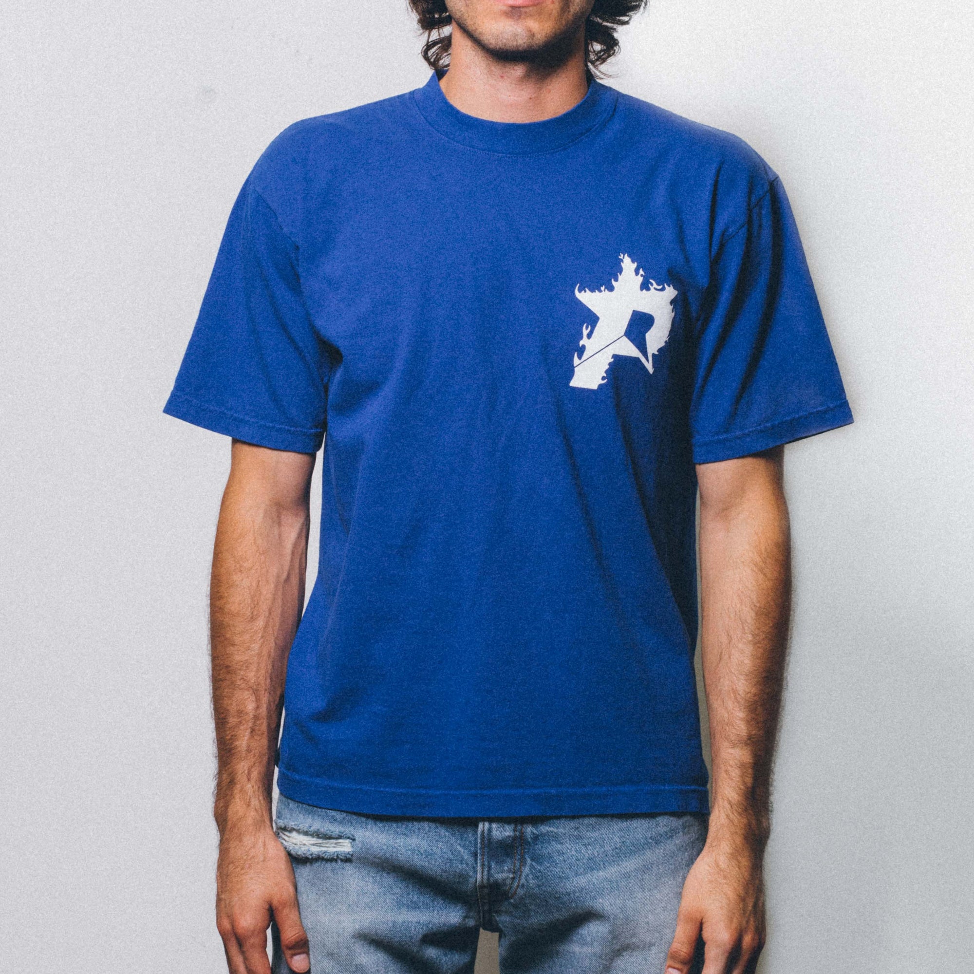 Pieces P Star Flame Tee Azure White