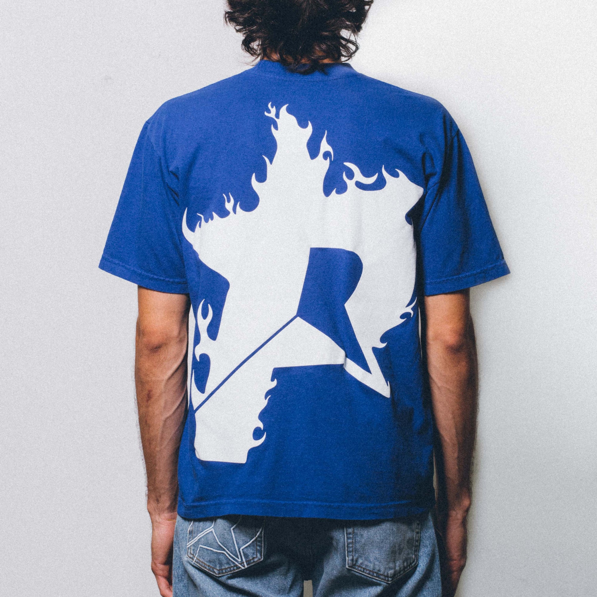 Pieces P Star Flame Tee Azure White