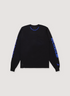 Chrome Hearts 1988 Neck Logo Longsleeve Black Blue front side with text on sleeves and neck