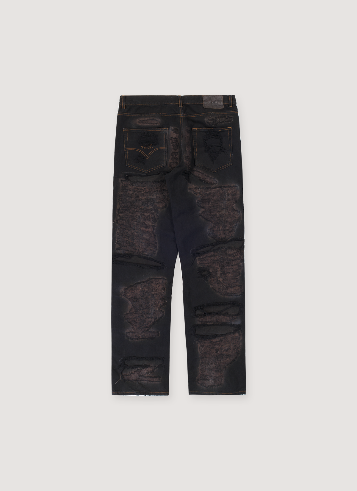 424 on Fairfax Repaired Loose Denim Black 424 on Fairfax Repaired Loose Denim Black - Image 2 | Authenticated at Pieces Los Angeles